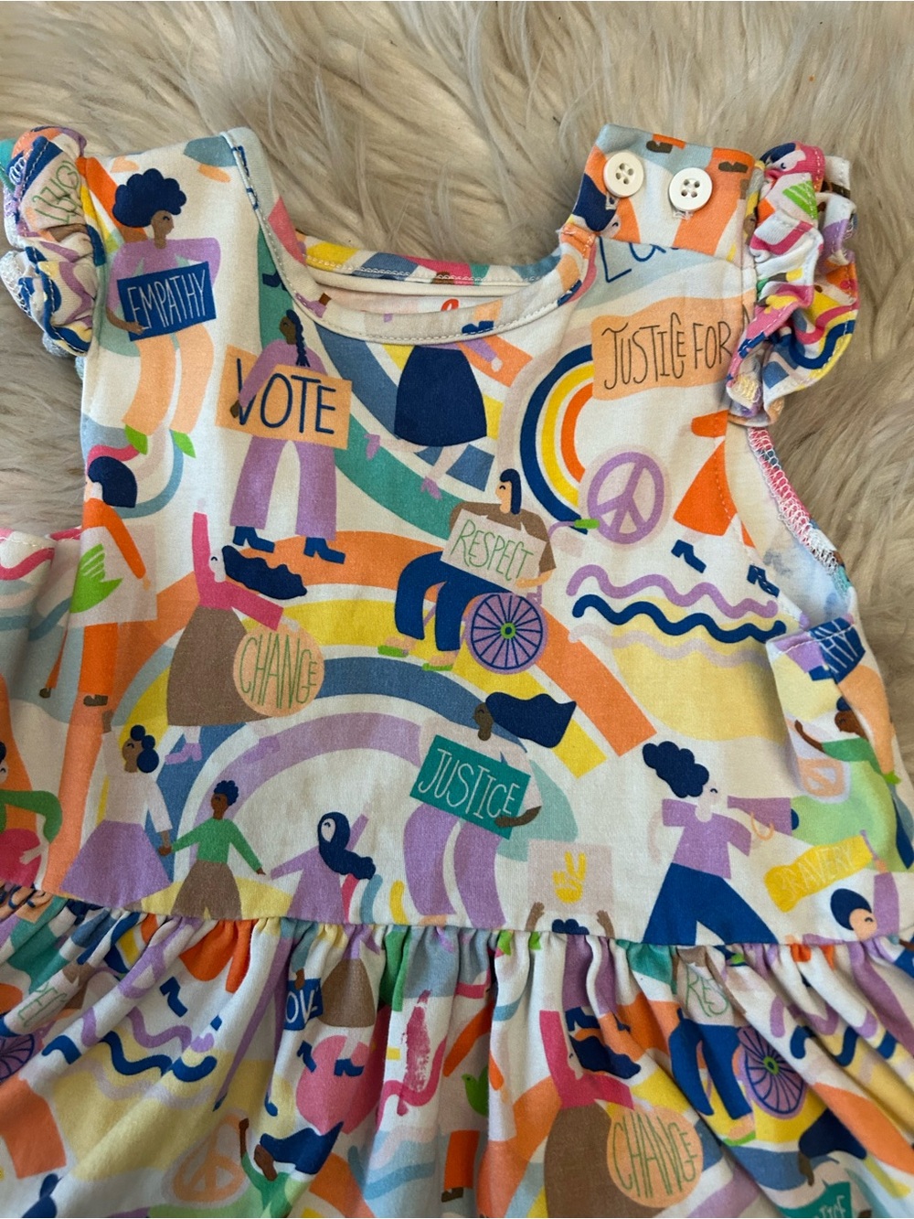 PICCOLINA Activism Collection Flutter Sleeve Dress - Picture 3 of 11